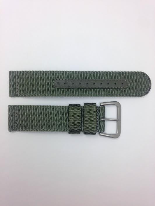 Seiko 22mm Military Automatic Green Nylon Watch Band