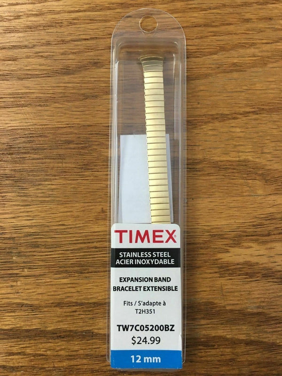 Timex 12mm Gold Stainless Steel Expansion Bracelet TW7C05200 T2H351